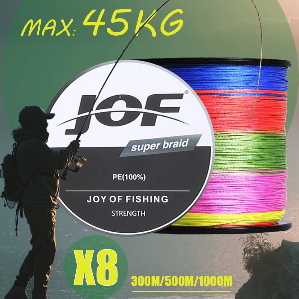 JOF 300m-1000m Micro New Fishing Lines 8-fach geflochtene PE Japan Glatte Multifilament-Schnur für Meeresangeln, Karpfenangeln und Fliegenfischen