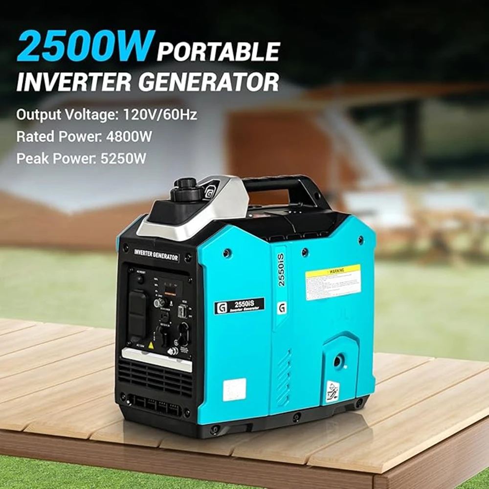 

2550W Portable Inverter Generator, Outdoor Power Equipment, Small Super Quiet Generator, Gas Powered Generator for Camping