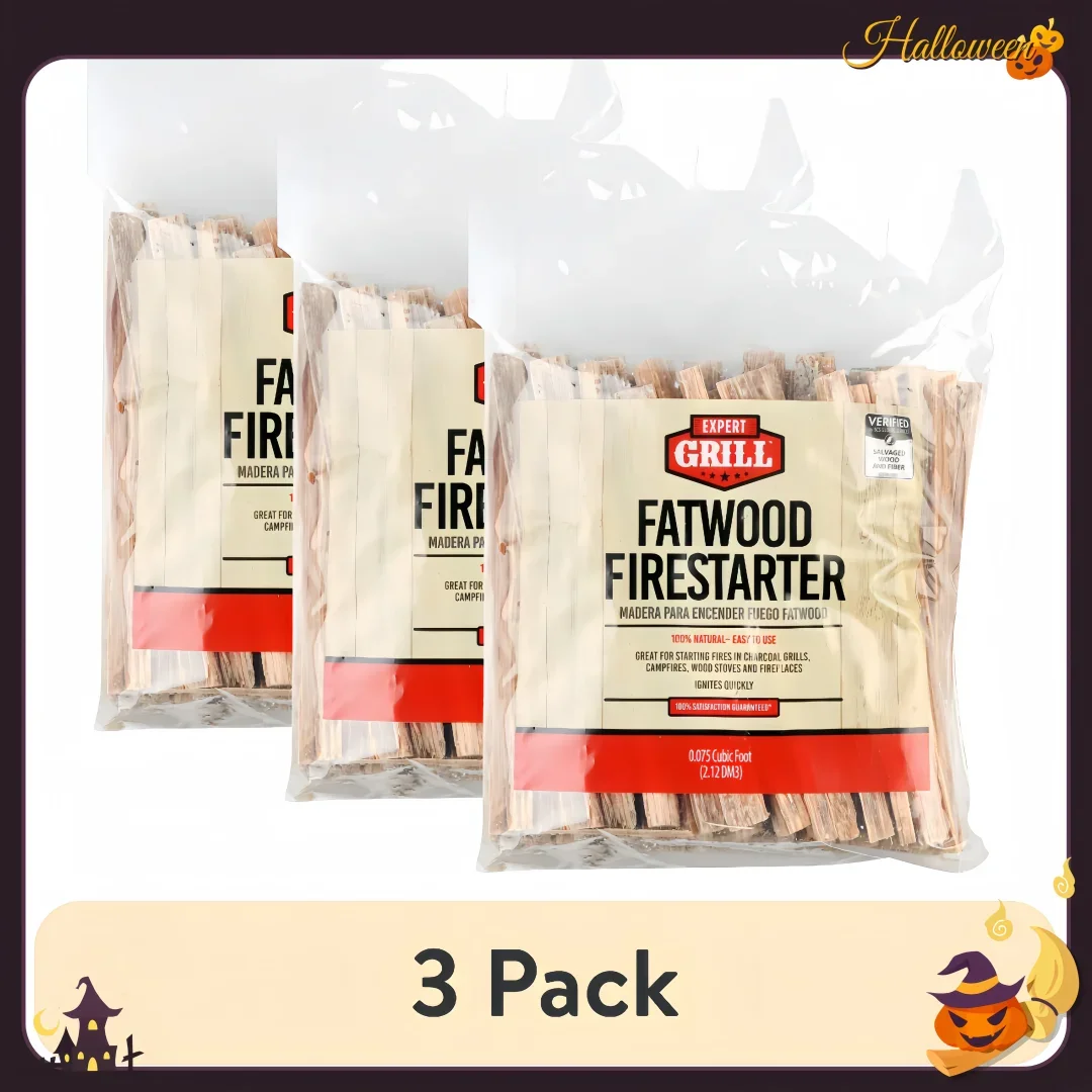 Arrancador de fuego Fatwood de 3 lb, pino natural, fácil encendido para acampar y uso doméstico, ideal para chimeneas y kits de emergencia