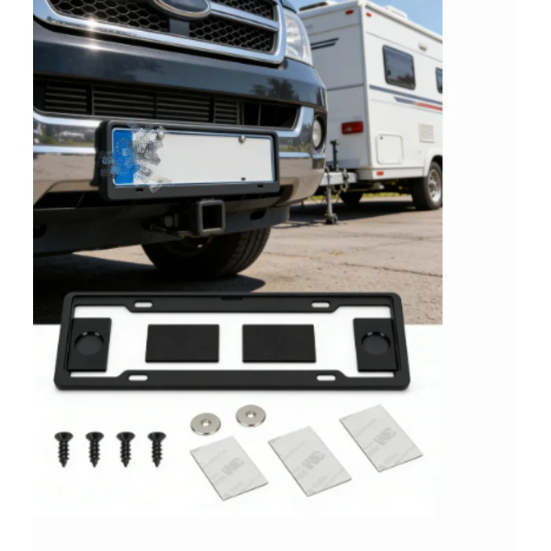 

4Pcs Universal Strong Magnetic License Plate Holder, Magnet Car Number Plate Frame For Auto RV Trailer