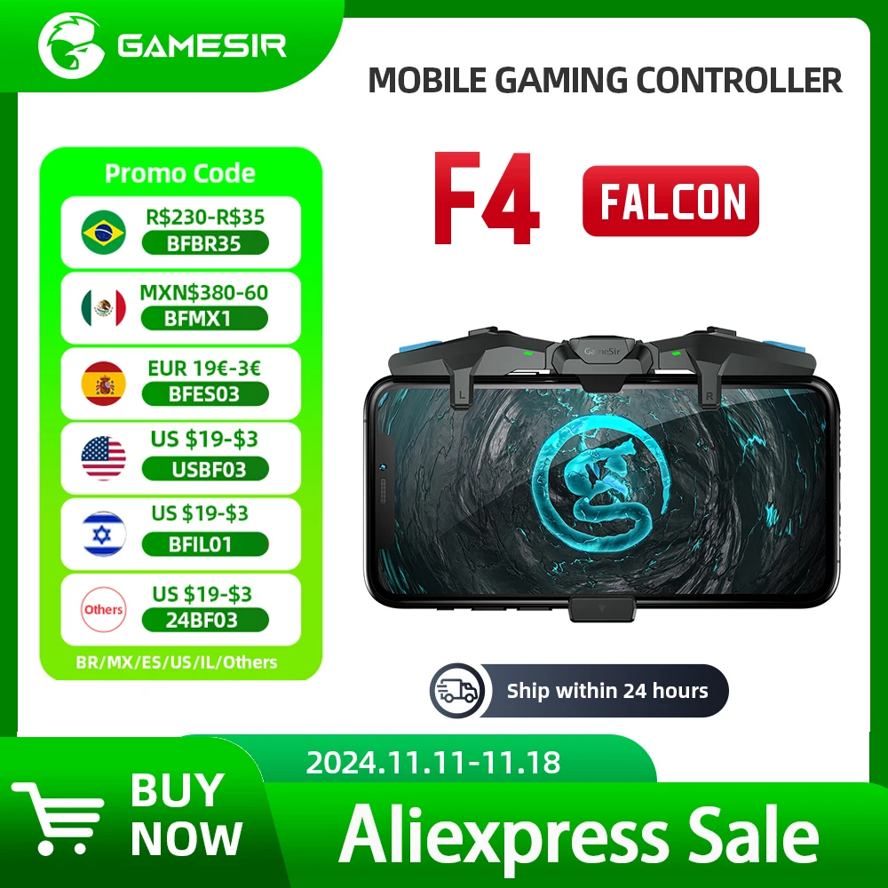 GameSir F4 controlador móvil Falcon controlador de juego PUBG llamada de servicio Gamepad Gamer Joystick teléfono disparador botón personalizado