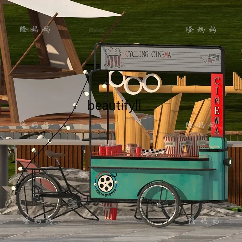 A56 Booth Car Decoraciones de películas Liangpi Helado Pan occidental Té de la leche Caramelo de limón Coche de comedor