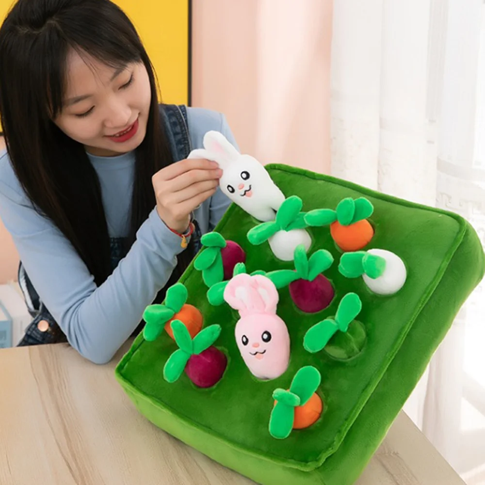 Juguete de zanahoria y rábano con 10 zanahorias y 2 conejos, juguetes educativos para edades tempranas para niños