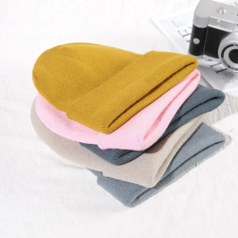 Gorro Fluorescente Quente para Mulheres e Homens, Gorro de Tricô e Crochê para Outono e Inverno, Cores Preto, Vermelho, Branco, Azul Marinho e Rosa