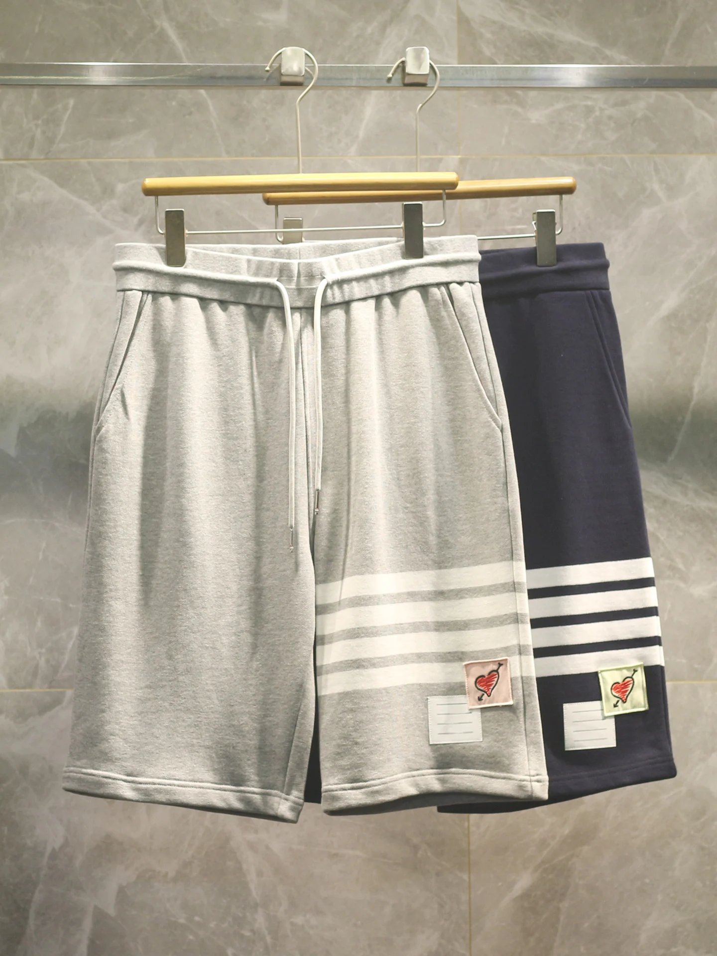 Casual Love Heart Patterned ort Pants Men's Summer Spor Five-Pointed orts Comfortable Cotton Blend Everyday Wear