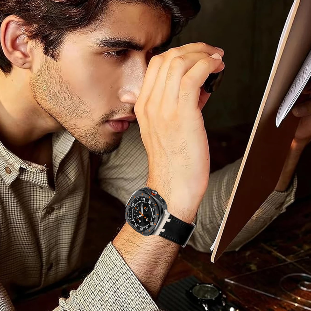 Dla SAMSUNG GALAXY ULTRA 47MM QuickFit Men Luksusowy pasek biznesowy Correa Dla Samsung Galaxy Watch Ultra 47mm Skórzana bransoletka