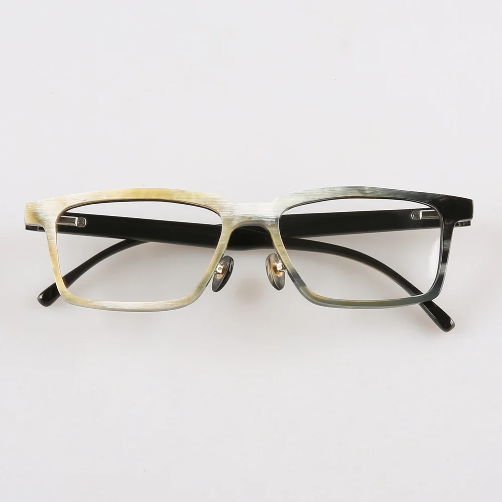 

Eyeglass Frames Square Oversize Vintage Business Handmade Natural Horn Prescription Man Glasses Frames Optical Lenses Eyewear