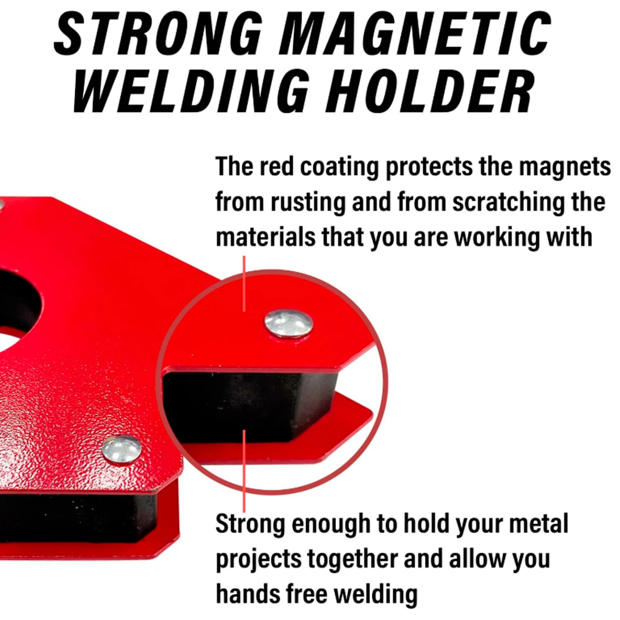 6 Pcs 45 ° /90 ° /135 ° Three Angles, Includes an Octagonal Positioner, Industrial Steel, Red Paint for Rust Protection, Sturdy and Durable, Firmly Holds Various Metal Workpieces. view 3
