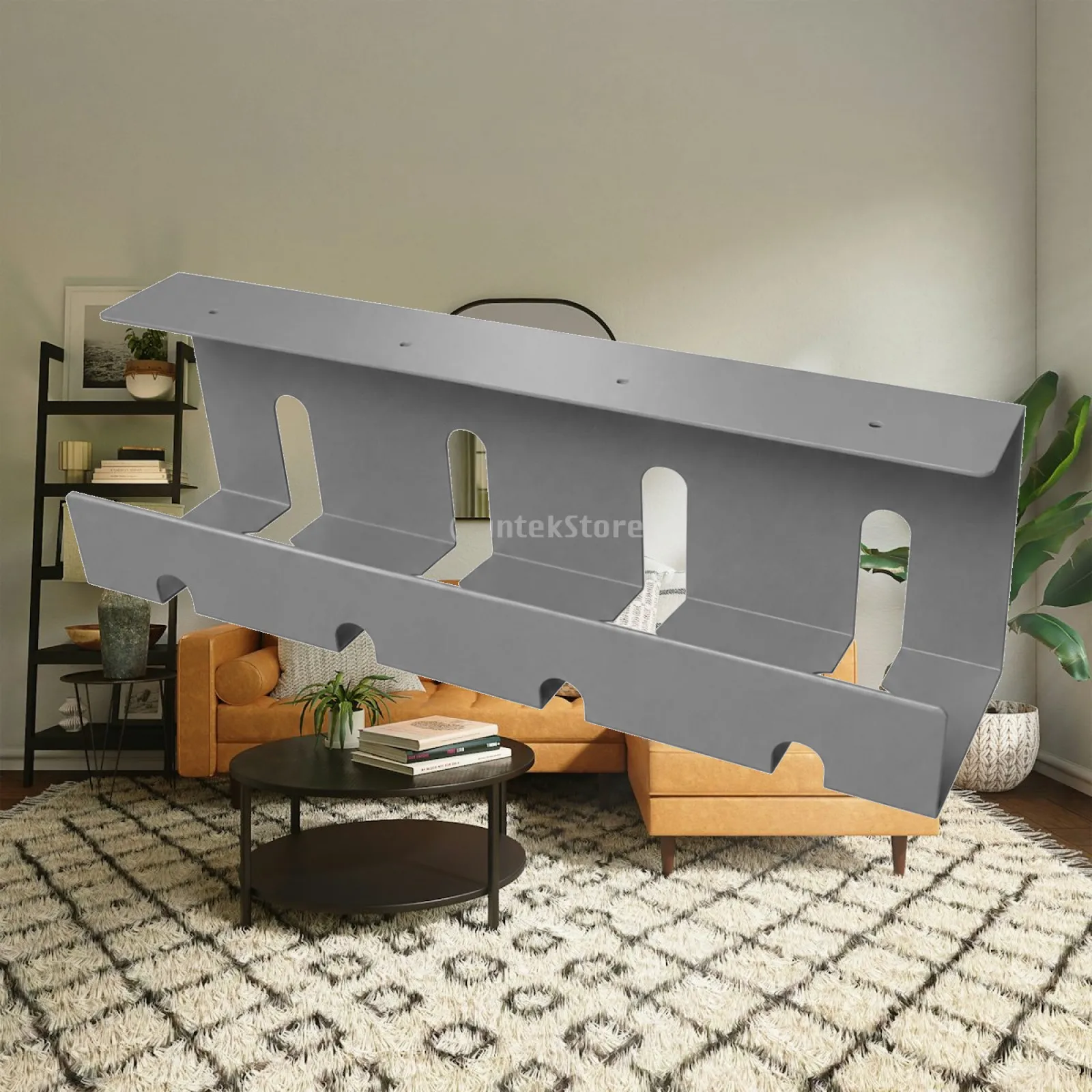 Under Desk Cable Tray Organizer Steel Cord Management Shelf for Power Strip Home Office Study Room Workspace Wire Holder