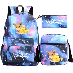 Mochilas Pokémon Go para homens e mulheres, Mochila de Capacidade Pikachu, Laptop Grande, Viagem, Feminina, Bolsa de Ombro Masculina