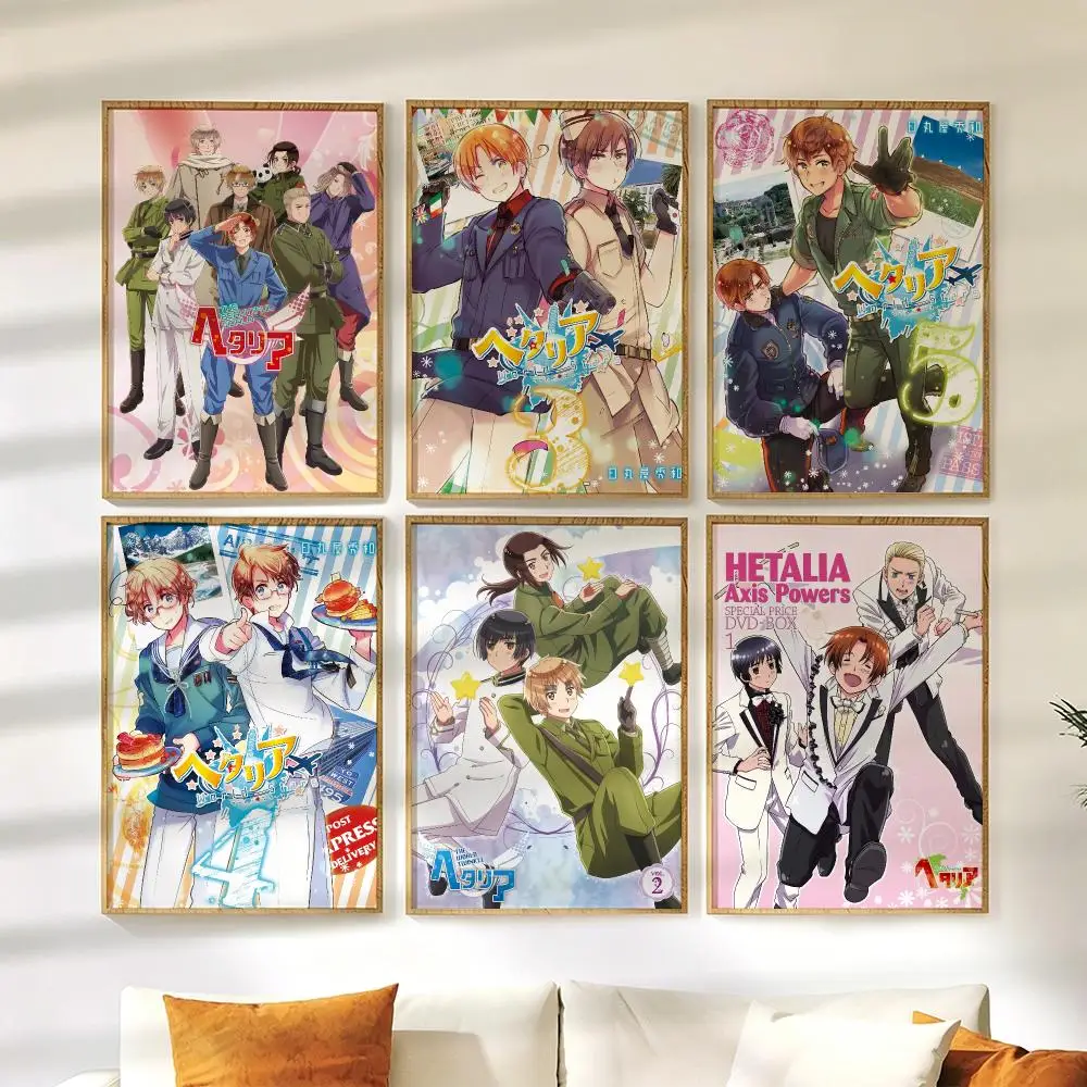 Hetalia A-Axis Powers Poster Wall Stickers HD Painting Self Adhesive Art Decals for Bedroom Living Room Home Decor