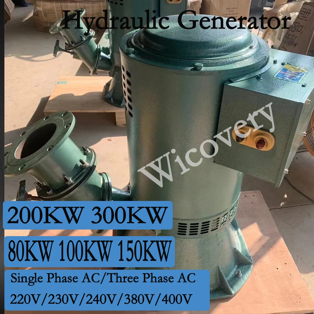 Hydroelectric Generator 80KW 100KW 200KW 220V 380V Three Phase Alternator Outdoor Water Turbine Hydraulic Generator Household