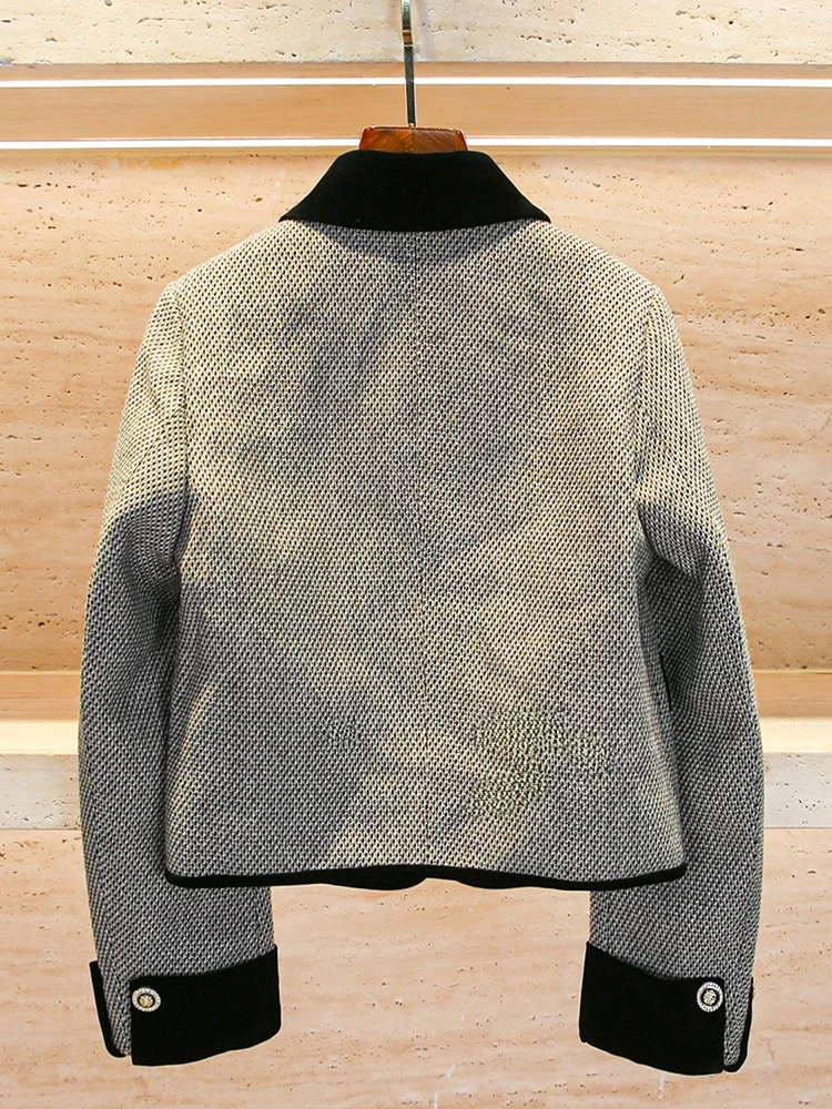 

Miumem Velvet Jaet ort Women's Outerwear Turn-down Collar Autumn Winter Design High-end Faion Ladies' Coat Miumem