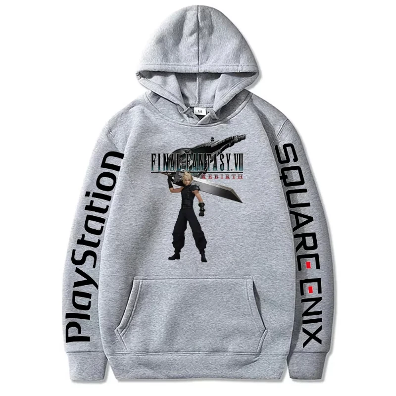 Cloud strife buster espada hoodies final fantasia vii renascimento pullovers jogo quente harajuku moletom estético unisex high street