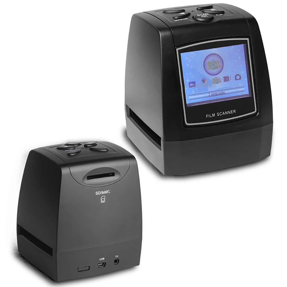 Film scanner 35mm fixed-focus slide scanner with 2.4 inch TFT LCD display support multiple languages