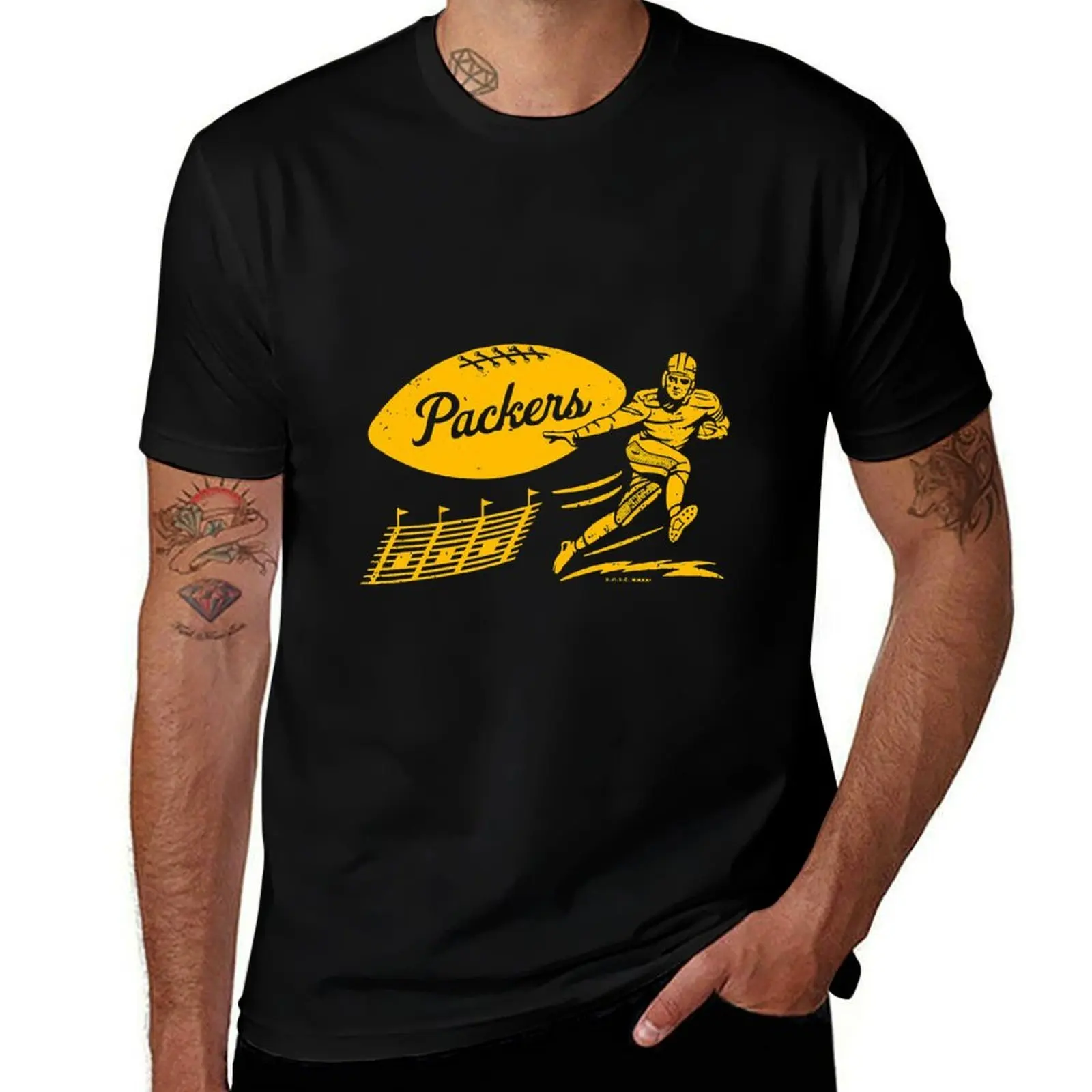 

Football Vintage - Packers Green Bay (mot-symbole Packers jaune) T-Shirt graphic shirts Men's t-shirts
