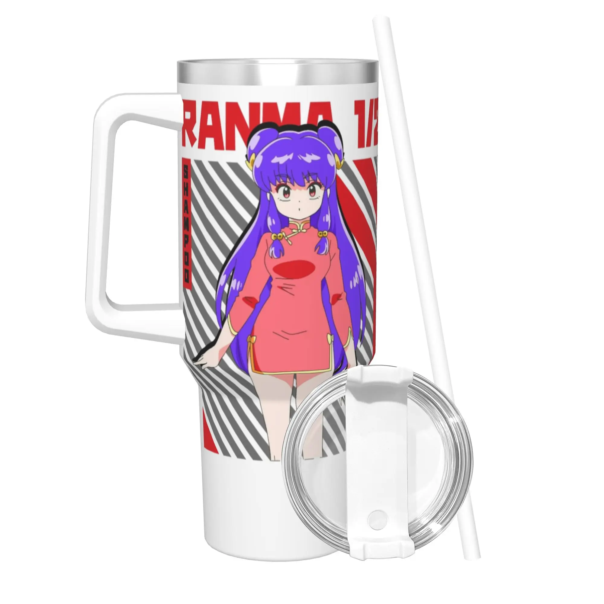 40OZ Stainless Steel Tumbler Shampoo in Ranma Thermal Mug  Portable Cold and Hot Mugs Cup Driving Water Bottle