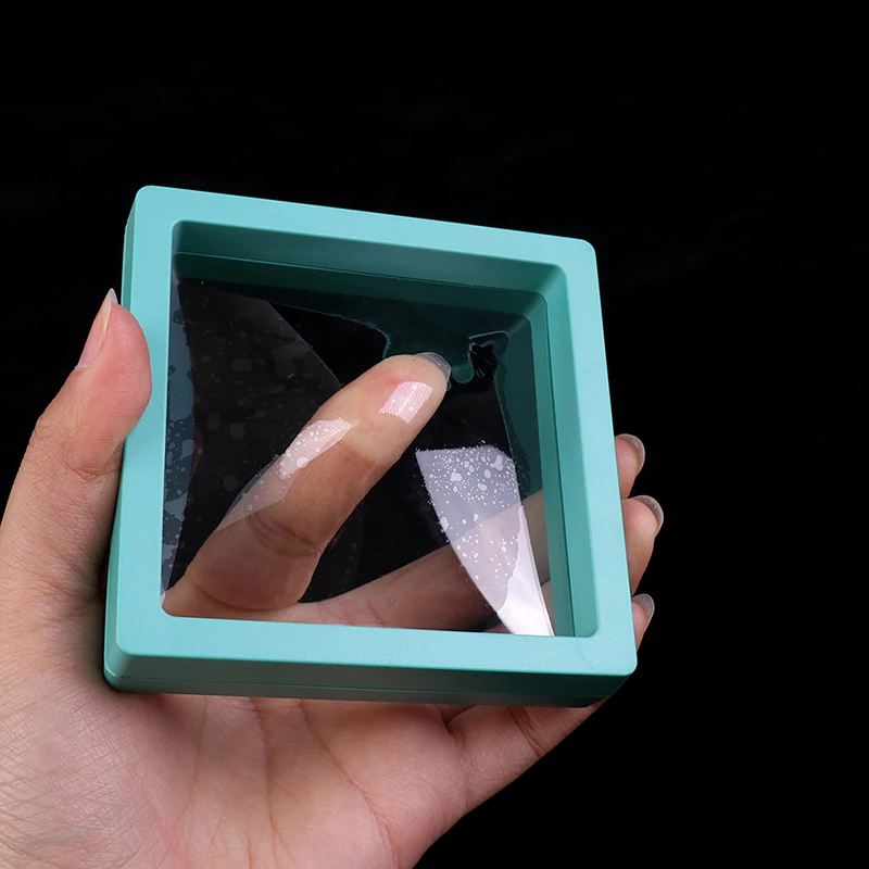 Colorful 3D Floating Jewelry Display Box Picture Frame Shadow Stand Ring Pendant Holder  Jewellery Stone Presentation Case