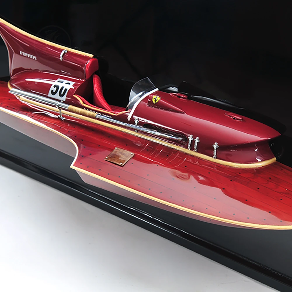 Seaplane Speedboat Model Wooden Crafts Home Office Decoration