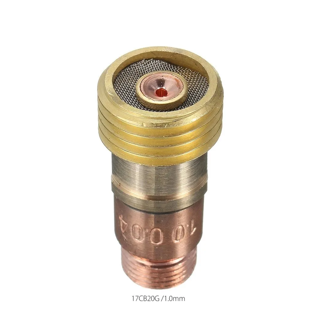 

Welding Soldering Equipment 1PCS Brass Collets Body Gas Lens Connector With Mesh For Tig WP-17/18/26 Power Tool Parts