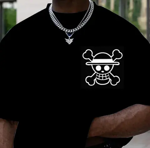 Den senaste ONE PIECE japanskt animerade löst sittande t-shirten i stor storlek, retro, kraftig bomull, rund hals och kortärmad för par. 12 best sales Akuma no mi One Piece - №10