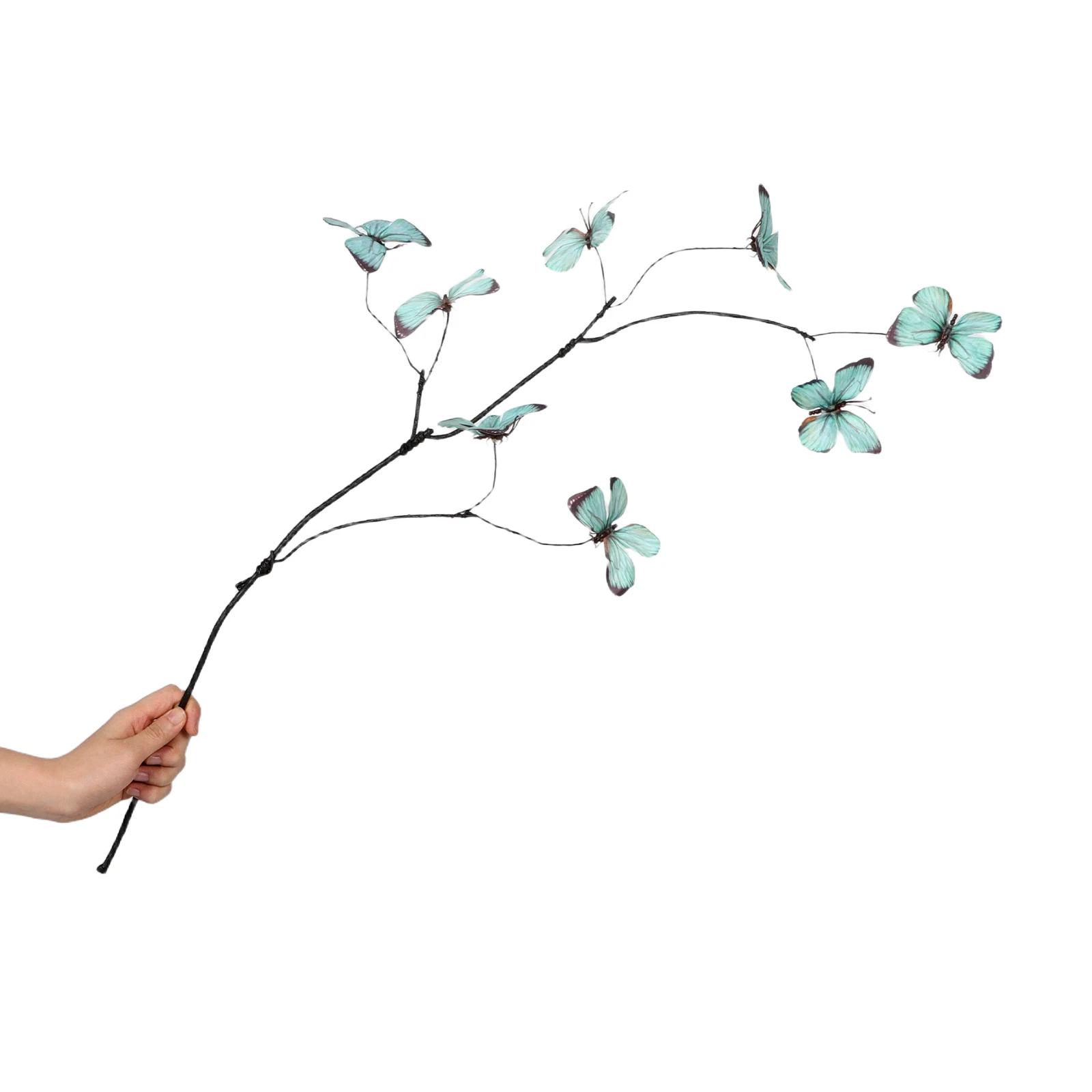 

2 Pcs Simulated Butterfly Flower Ornaments Artificial Fake Branch Photography Props Iron Wire Floral Arrangement