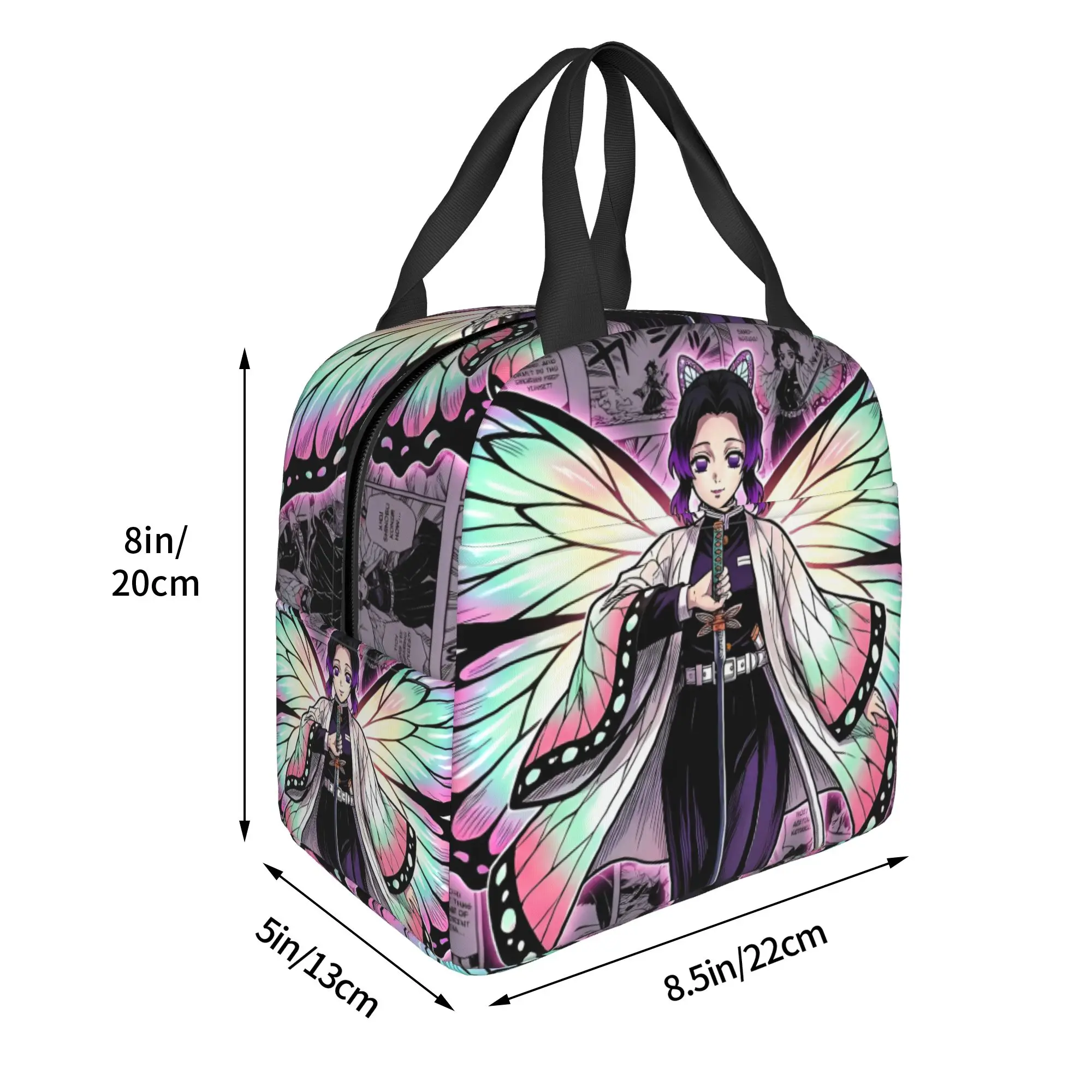 Custom D-Demons Slayers Insulated Lunch Bag for Women Leakproof Kimetsus No Yaibas Thermal Cooler Lunch Box Office Work School view 3