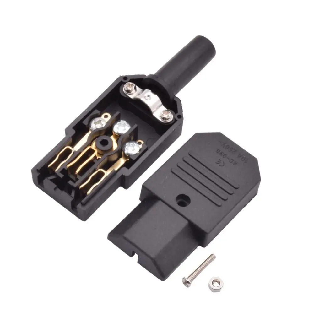 3Pcs Power Connector AC Plug Socket 320 Straight C13 C14 Male Female AC Power Connector 10A 250V. Rewirable