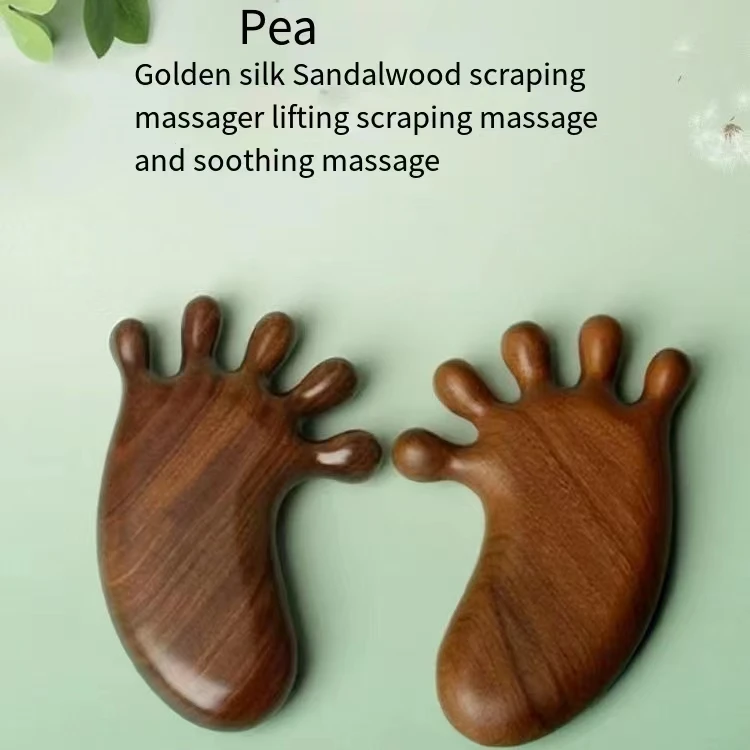 Hair Sandalwood Massage Comb Sandalwood Natural Five Teeth Head Scalp Meridian Five Finger Comb for Scraping Treatment