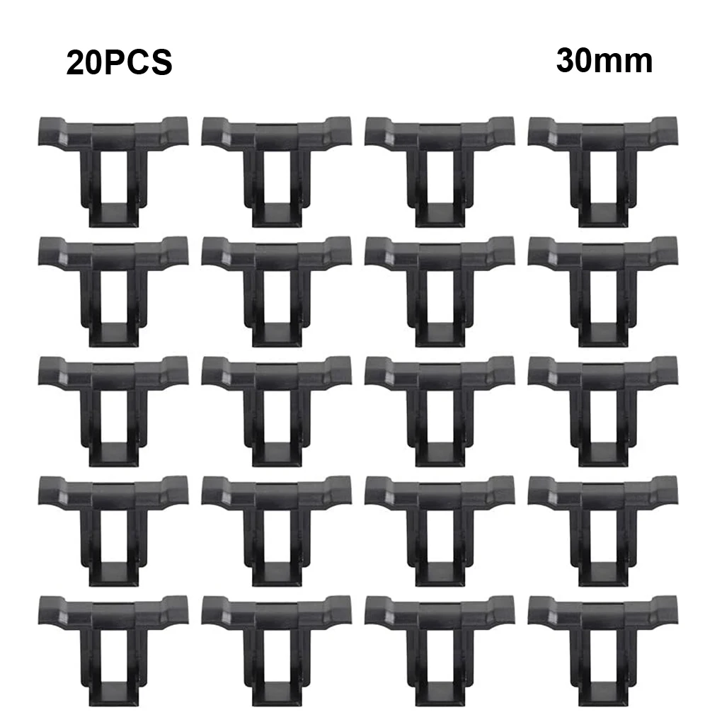 20x Black Polymer Solar Panel Water Drainage Clip Anti-aging Long-term Outdoor High And Low 35mm