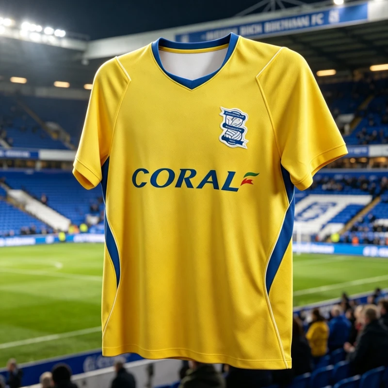 26/27 Season Birmingham Away Football Jersey Shirt, 3D Print Jersey Tshirt, Men Summer Training Breathable Quick Drying Jersey
