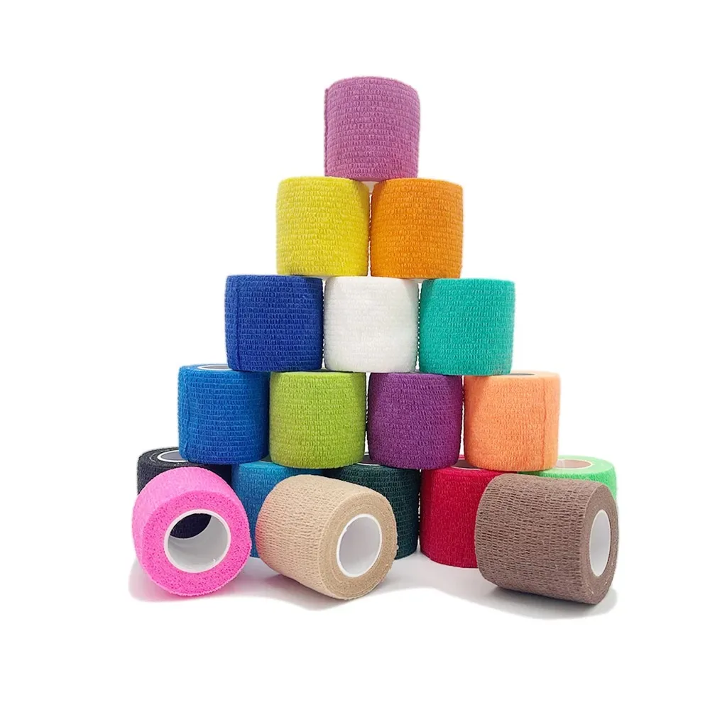 Colorful Sport Self Adhesive Elastic Bandage Wrap Tape 4.8m Elastoplast For Knee Support Pads Finger Ankle Palm Shoulder