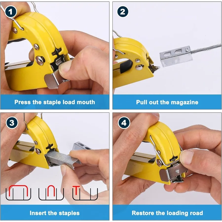 3in1 الثقيلة التيلة بندقية عدة مطلي بالكروم الصلب المفروشات دباسة مع 600 ستابلز QuickJam واضح قابل للتعديل قوة القيادة و Ra