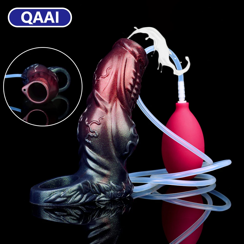 

QAAI Penis Holster With Squirt Function Male Sex Toy Wearable Masturbator Cock Enlargement Ejaculation Penis Slevee Extender