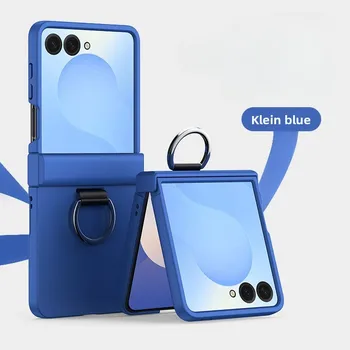 Skin Feel Hard Phone Case for Samsung Galaxy Z Flip 7 FE 6 5 4 3 ZFlip7 with Ring Hinge…