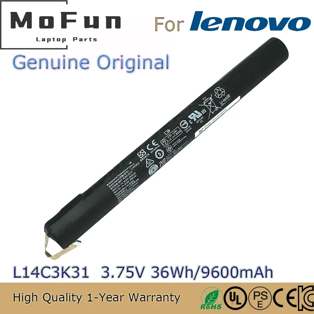

Brand New Original L14C3K31 3.75V 36Wh Laptop Battery for Lenovo Yoga Tablet 2 1050F 1051F 1051LC L14D3K31 etc.