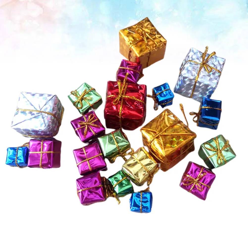 

72Pcs Christmas Gift Bag Decorations 25cm 5cm 4cm 3cm Hanging Pendants Xmas Tree Ornaments Party Decor Gift Box Ornaments