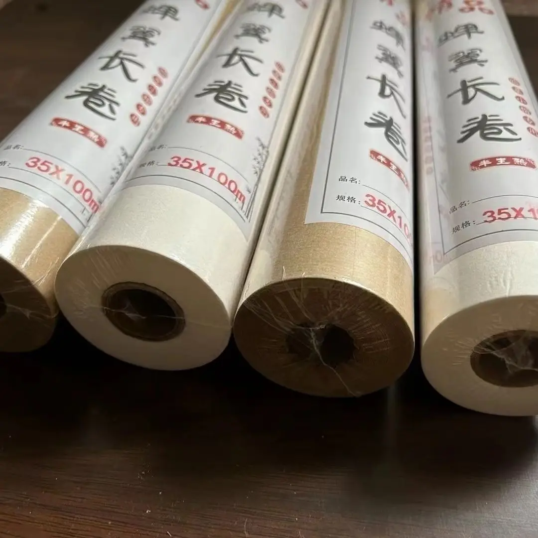 Cicada Wing Mulberry Paper Rolling Ultra-thin Transparent Half Ripe Xuan Paper Chinese Calligraphy Painting Copying Goupi Papier