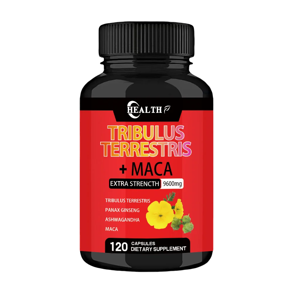 HEALTH Tribulus + Maca Extract Capsules - Extra Strength 9600 Mg - Energy, Endurance & Natural Energy Non-GMO