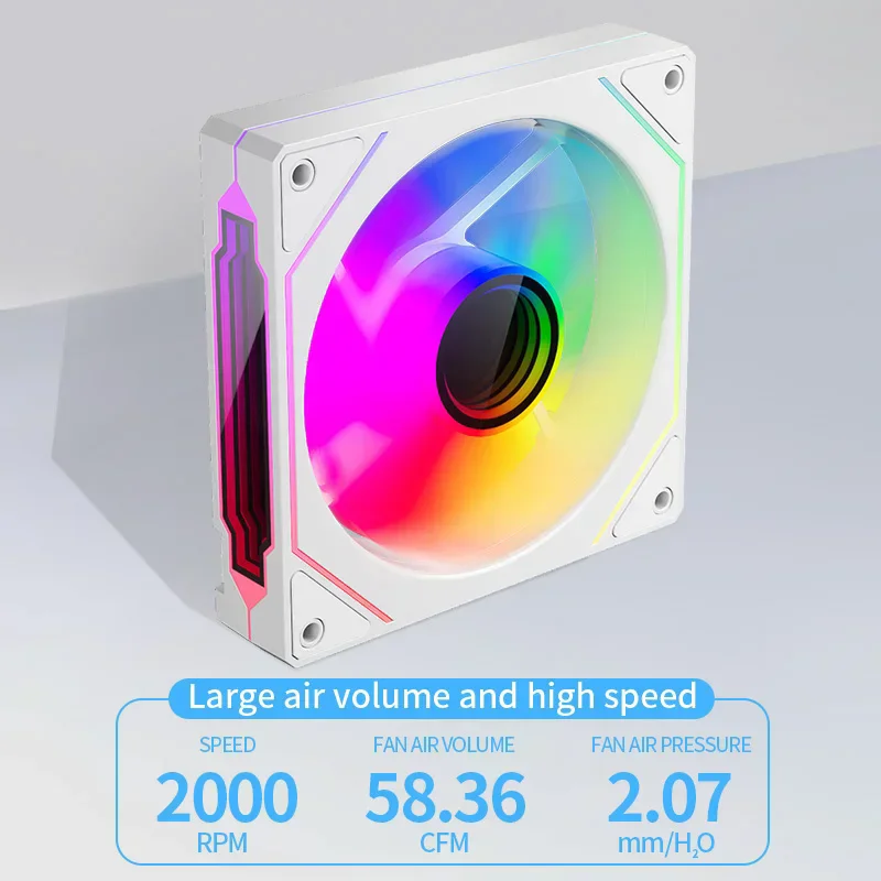 ICE Whale Prism 4 PRO PC Case Fan 120mm 5V 3Pin ARGB Cyclic Mirror Light Effect PWM 800-1800RPM Quiet Cooling Fan