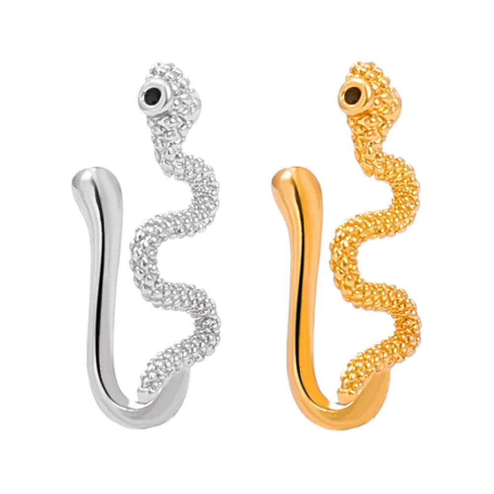 

2pcs Non-perforated Nose Clip Ring Copper Lightweight Smooth Fake Piercing Cuff No Jewelry Studs Matching Makeup Accessories