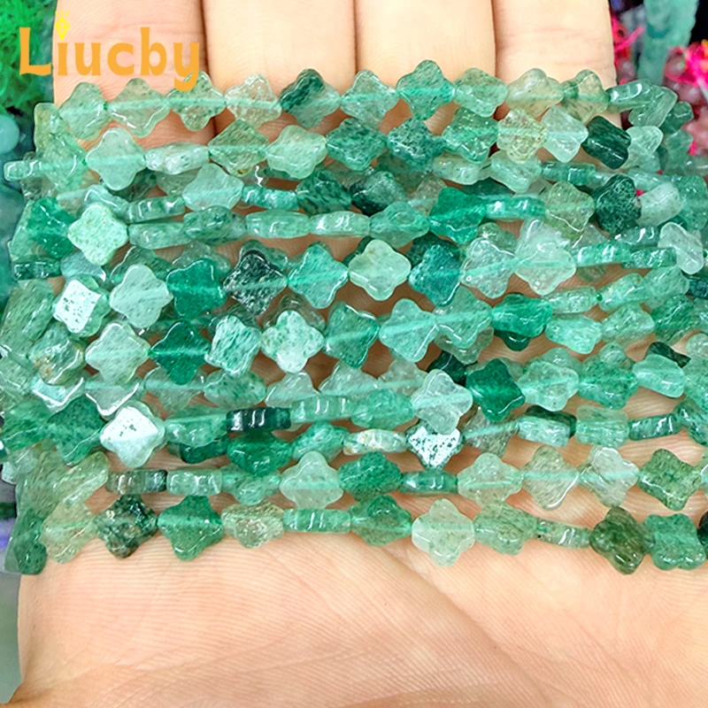 Grüne Erdbeer-Herzperlen, Naturperlen für Schmuckherstellung, DIY-Halbkette, Zubehör für Armband und Halskette, 15 Fuß, Großhandel, 4*6MM – Detail 6