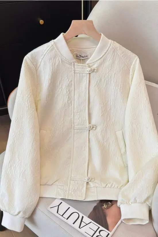 2026 new chinese retro style folkwear women's spring-autumn cheongsam button jacquard long sleeve stand collar tang suit jacket