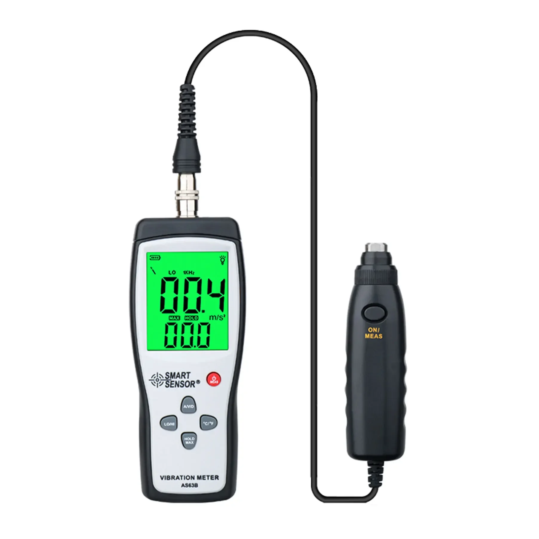 AS63B Digital vibration meter 10HZ~1KHZ 0.1~199.9m/s Precision Smart Sensor Vibration measurer Tester Gauge Analyzer W/Carry Box