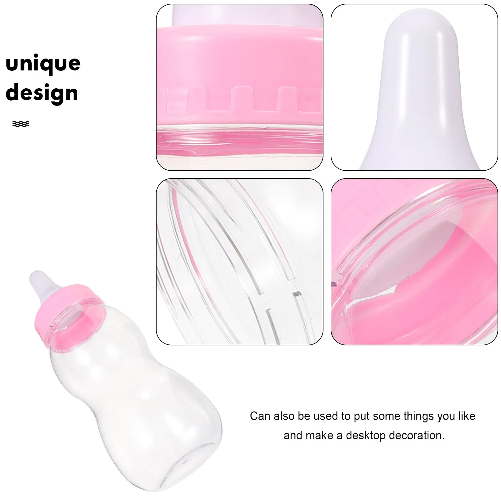 

Baby Bottle Piggy Bank Transparent Plastic Saving Pot For Kids Room Decoration Coin Cash Box Festival Party