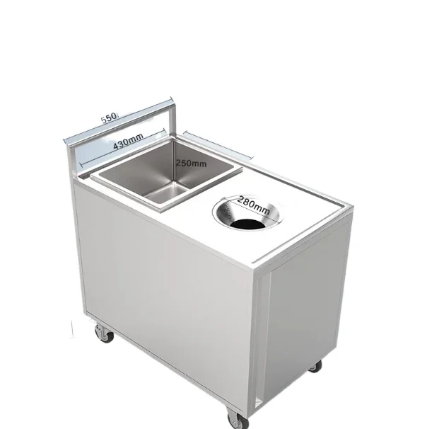 LHH， stainless steel dining cart dual-purpose cart canteen swill recycling storage cart