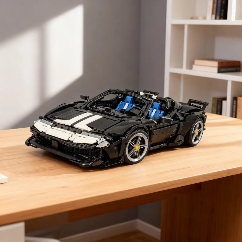 2563pcs MOC Ferrarl 849 Testarossa Assetto Fiorano Black Version Technical Model Toy Building Blocks Christmas Gift Architecture