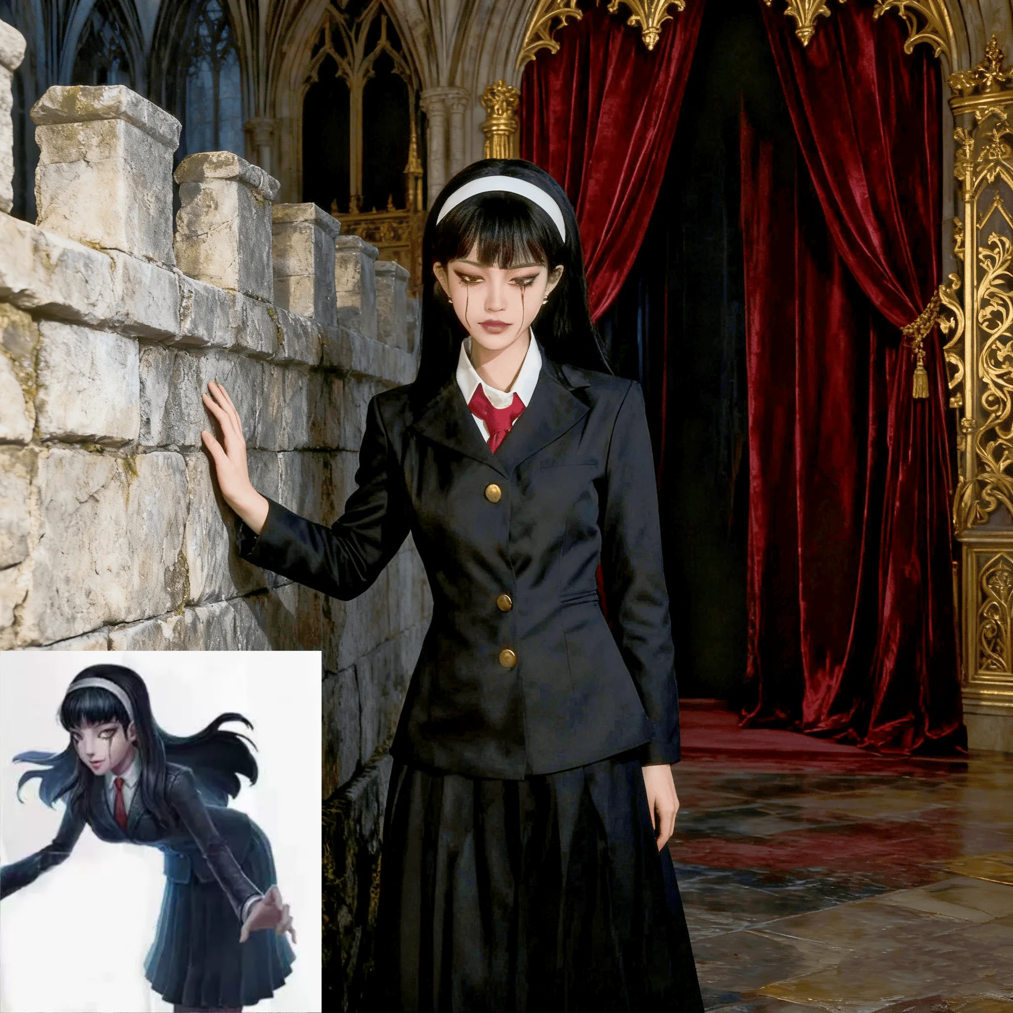 

Comic Game Tomie Kawakami Cosplay Costume JK School Uniforms Shirt Skirt Coat Tie Wig Full Set Halloween Role Play Outfits