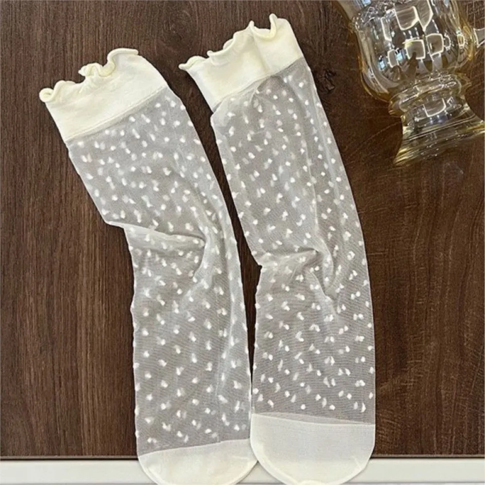 Children ultra-thin summer socks air ice lace socks stockings girl breathable mesh kids heap socks