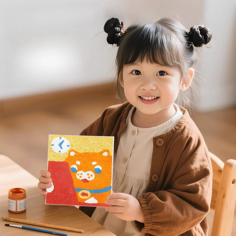 Paper Pulp Texture Painting Set Unzip Easy To Operate for Children's Art Enlightenment Home Decoration Creative Gifts